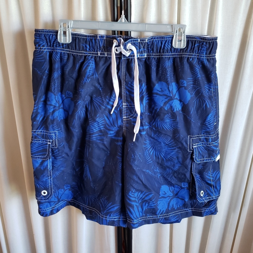 Cascade Sports sz L men's blue Hawaiian swim short - Picture 1 of 6